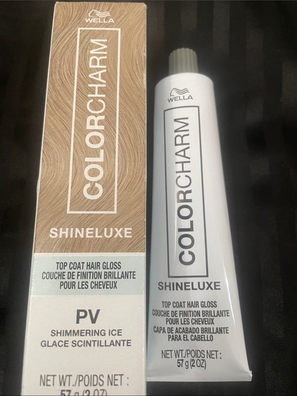 Wella ColorCharm Shineluxe Top Coat Hair Gloss - White and Tan Accents
